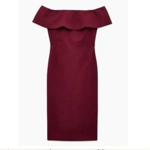 Babaton ruslan dress burgundy